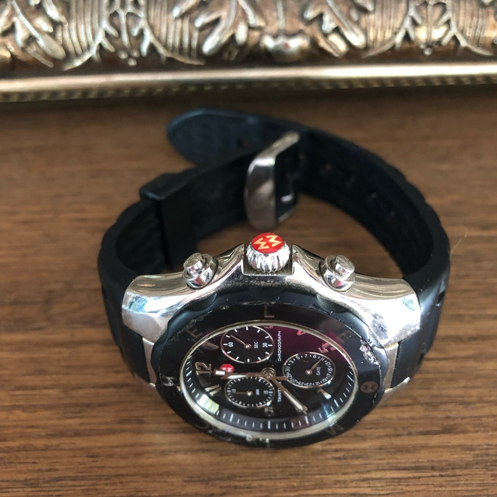 Michele watch black rubber band